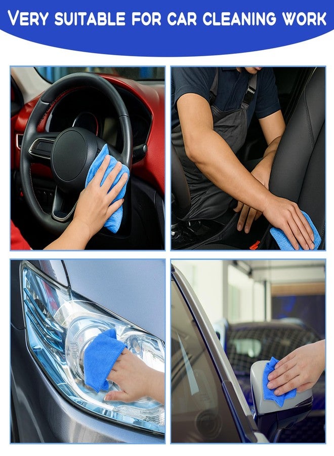 Xyembu 10 Pack Microfiber Cleaning Cloth 6"x6" Reusable Cleaning Rag Fast Drying Kitchen Towels Microfiber Towels Cars Wash Dry Erase Cloth for Housekeeping Home Kitchen Window Bathroom Car(Blue) - Image 3